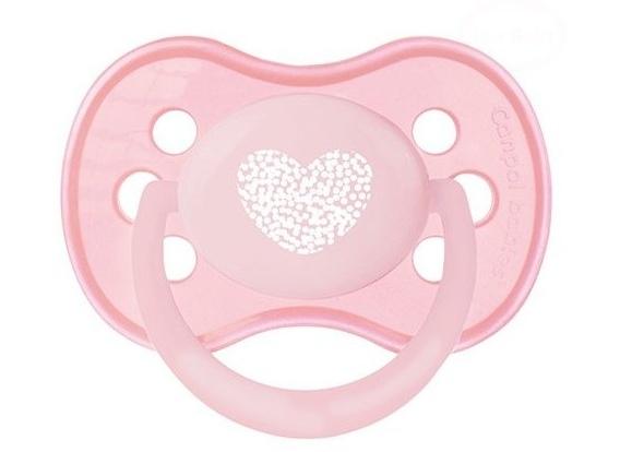 Canpol babies Cumlík utišujúci silikónový symetrický Pastelove ružový, B 18m+ 