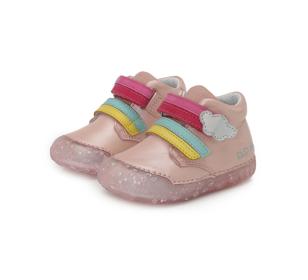 BAREFOOT kožená detská obuv DDSTEP 066-9A pink 20-25