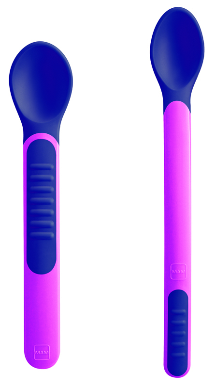 MAM Lyžičky feeding spoons & Cover, 6m+ fialové