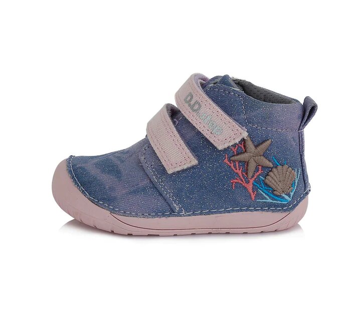 D. D. step dievčenská detská plátená obuv BAREFOOT lavender C070-186A veľkosť 20-25