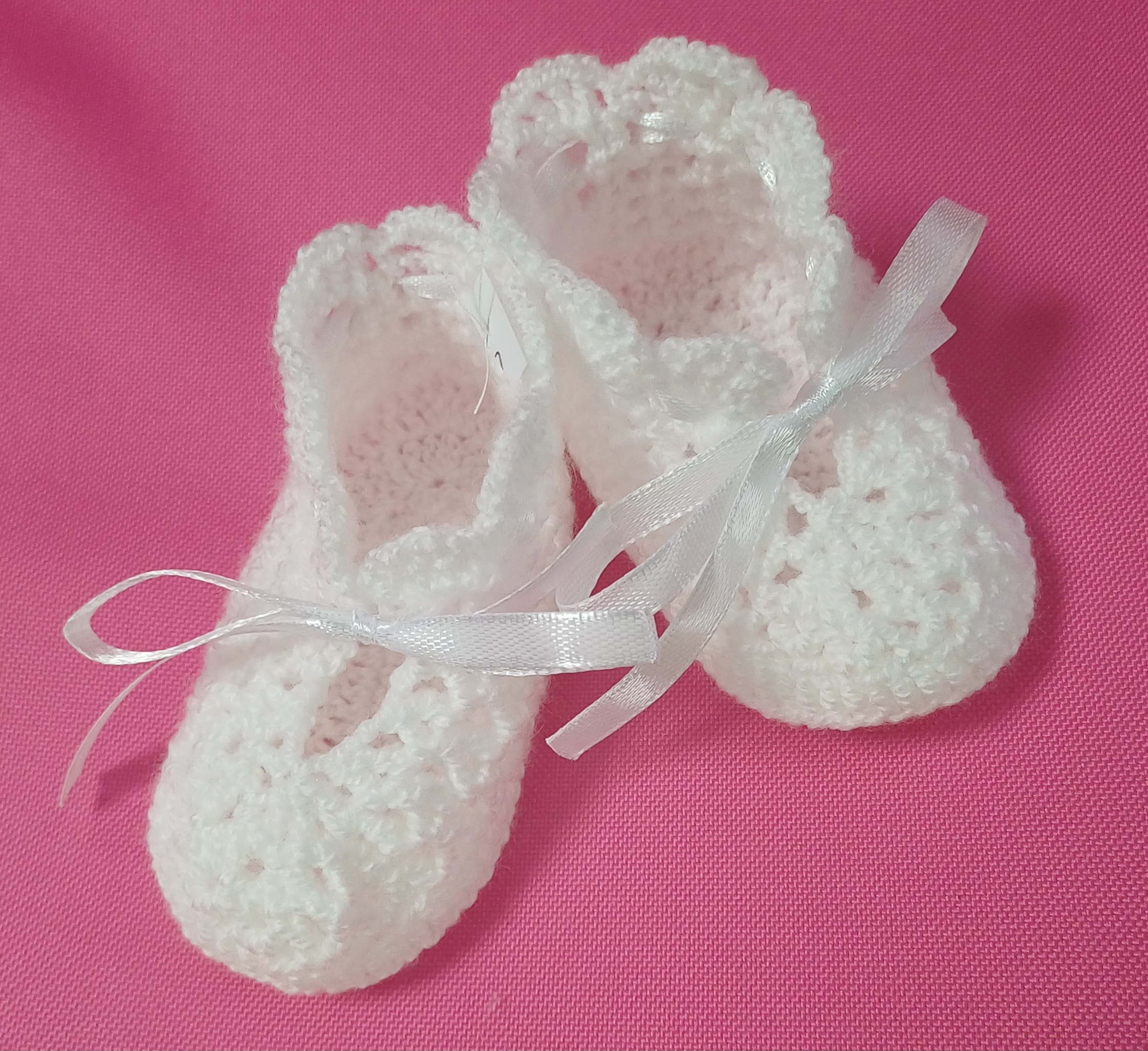 Baby pletené topánočky biele 0-6m
