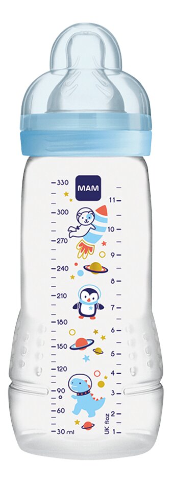 MAM Easy Active Dojčenská fľaštička, Adventure, 330 ml, modrá