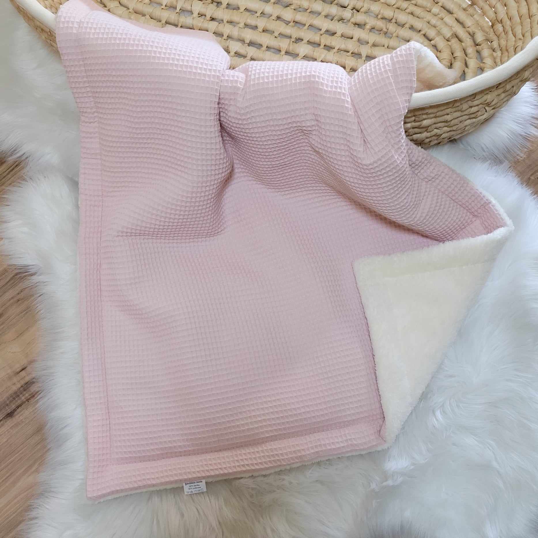 Handmade deka zimná 3-vrstvová ružová