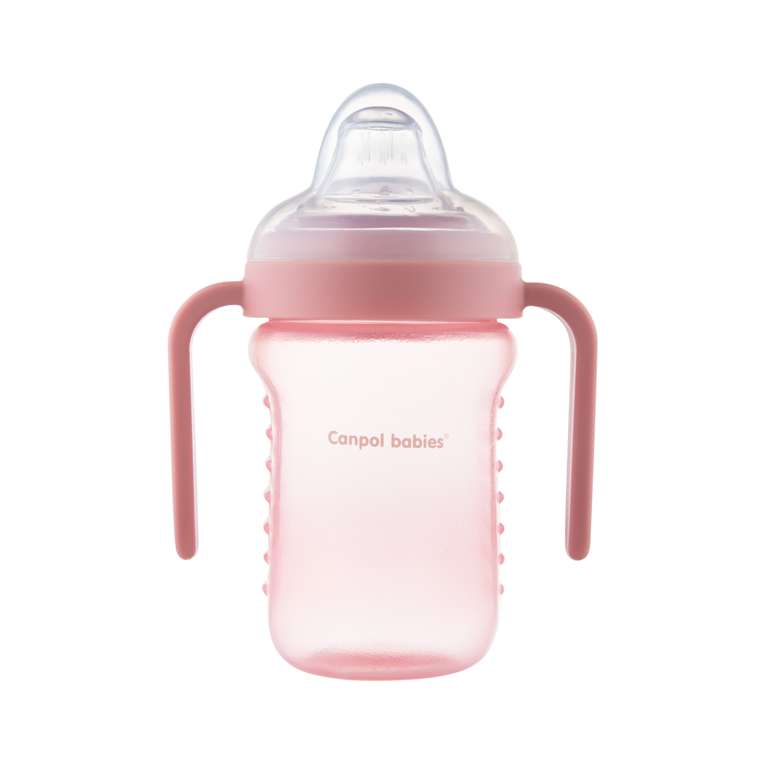 Canpol BABIES Hrnček nevylievací so silikónovým náustkom 220 ml ružový
