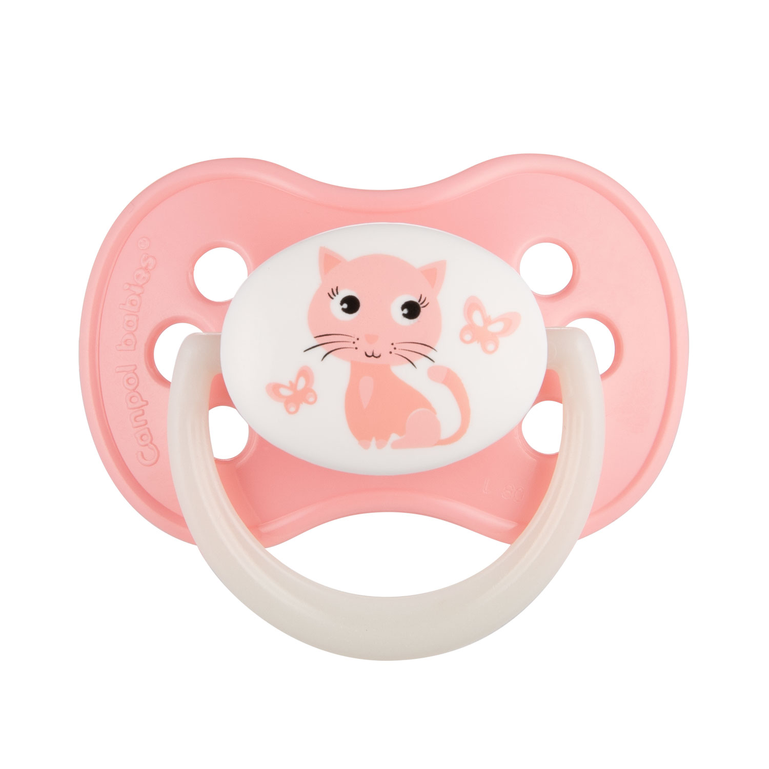 Canpol babies Silikónový cumlík s okrúhlou špičkou 6-18m NIGHT pink