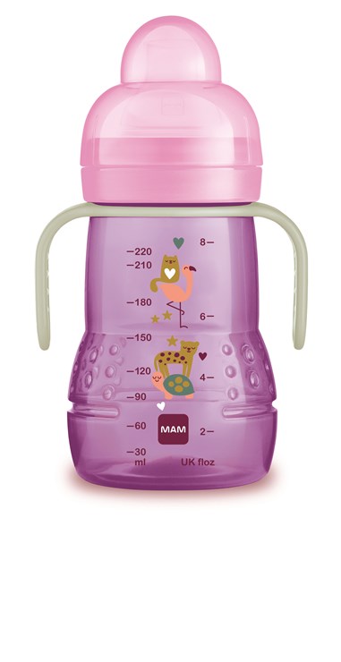 Mam Trainer 4m+ Night 220ml Girl Pohár so sosákom bez kvapkania