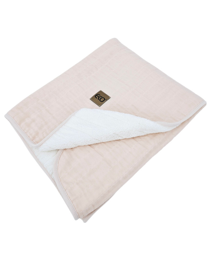 EKO Deka mušelínová s kožušinou Rose pink 75x90 cm