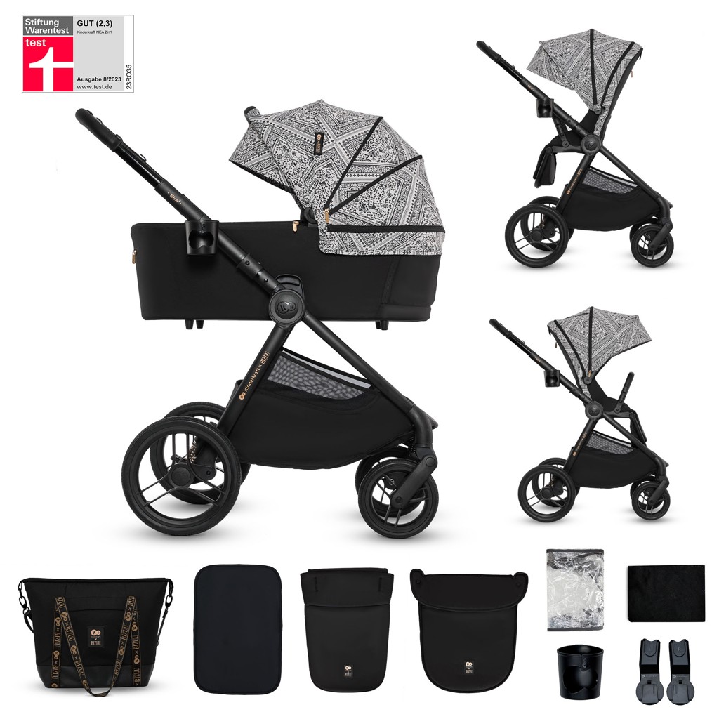 KINDERKRAFT Kočík kombinovaný Nea 2 2v1 Lunar Black Bizuu