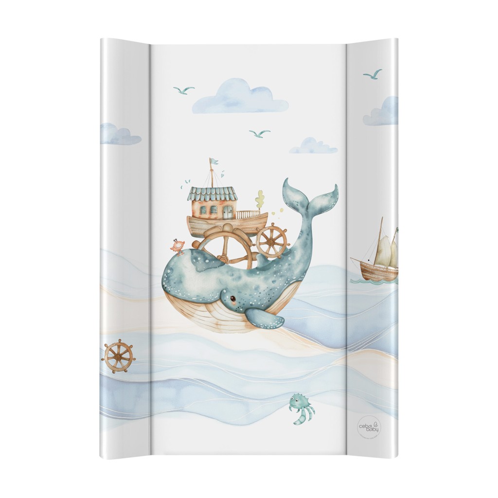 CEBA BABY Podložka prebaľovacia 2-hranná s pevnou doskou (50x70) Ultra Light Ocean Adventure