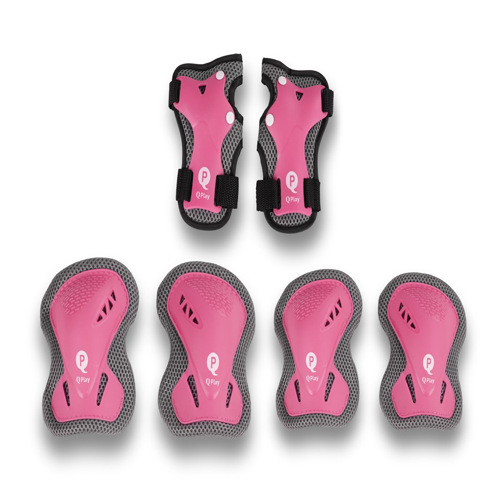 QPLAY Chrániče detské Pink, vel. S, vek 3-5 rokov