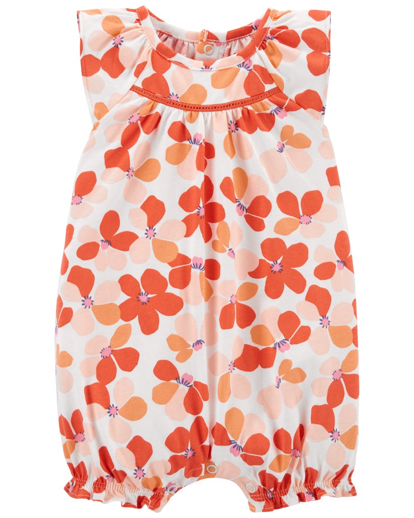 CARTER'S Overal letný Orange Floral dievča NB/ veľ. 56