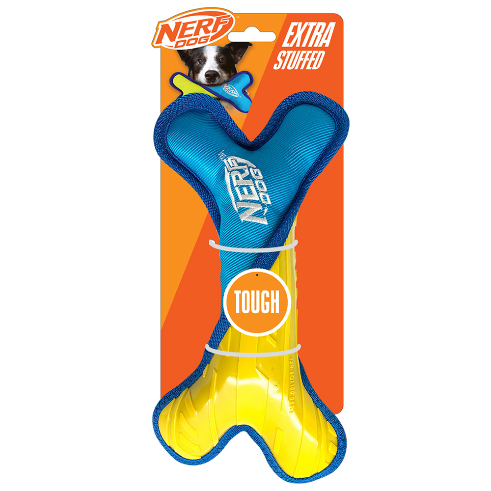 NERF DOG Hračka pre psov odolná kosť s plyšovou nylonovou výplňou 28 cm