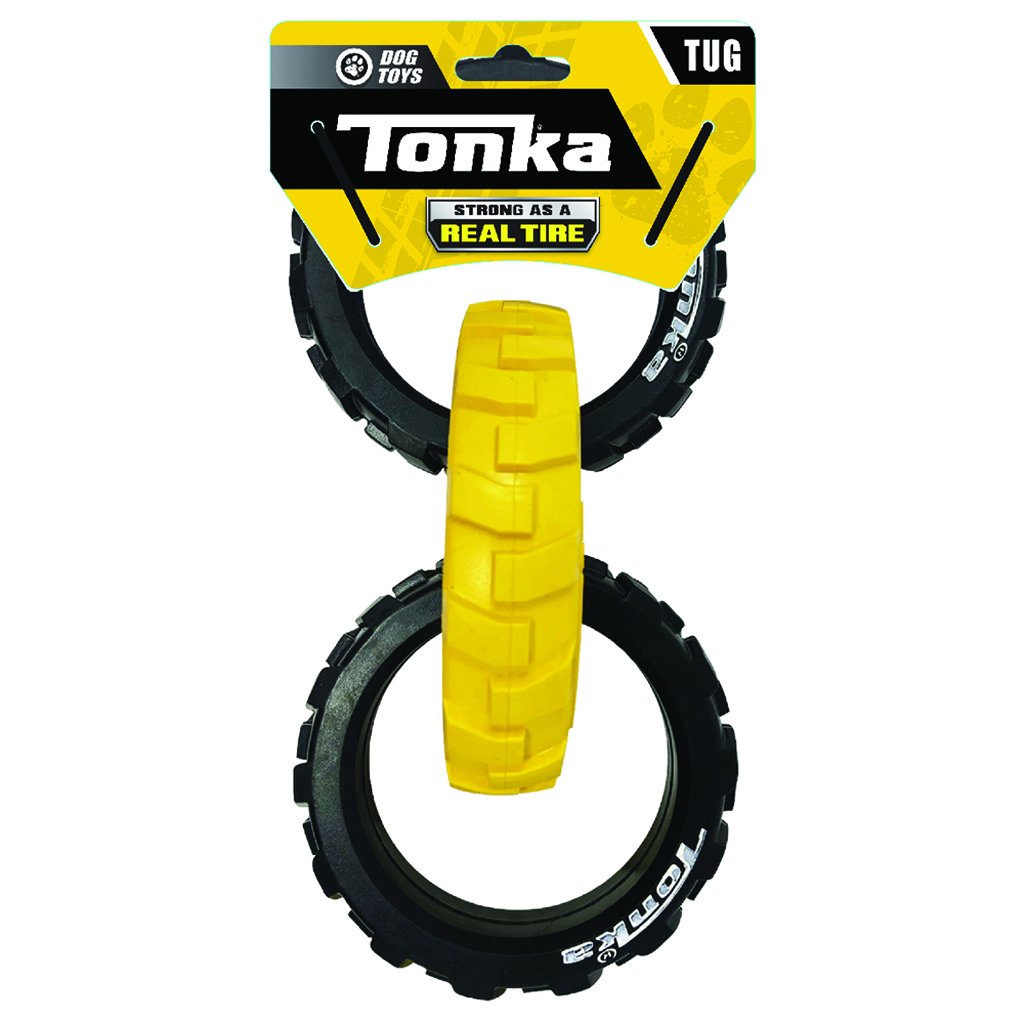 TONKA Hračka pre psov gumové 3-kruhové ťahadlo s flexibilným vzorom 27 cm
