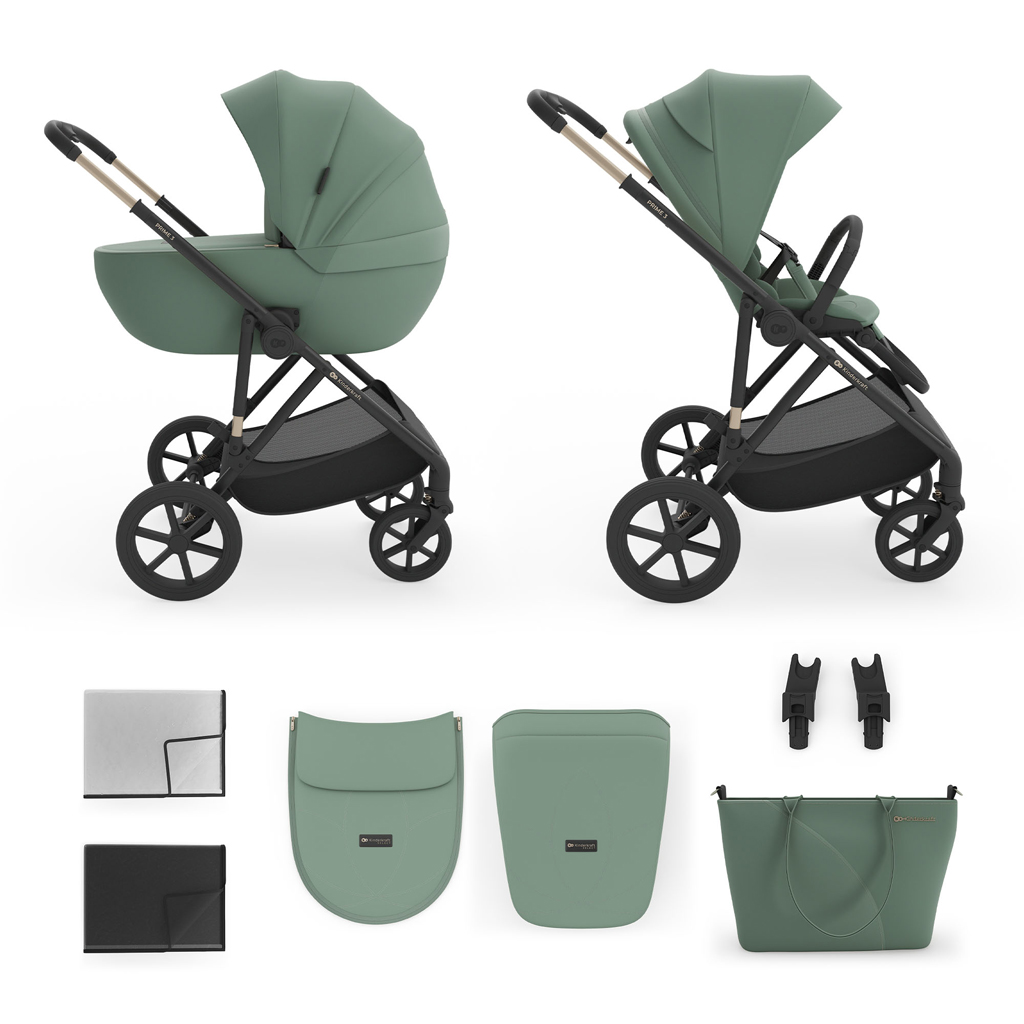 KINDERKRAFT Kočík kombinovaný 2v1 Prime 3 Dark Green