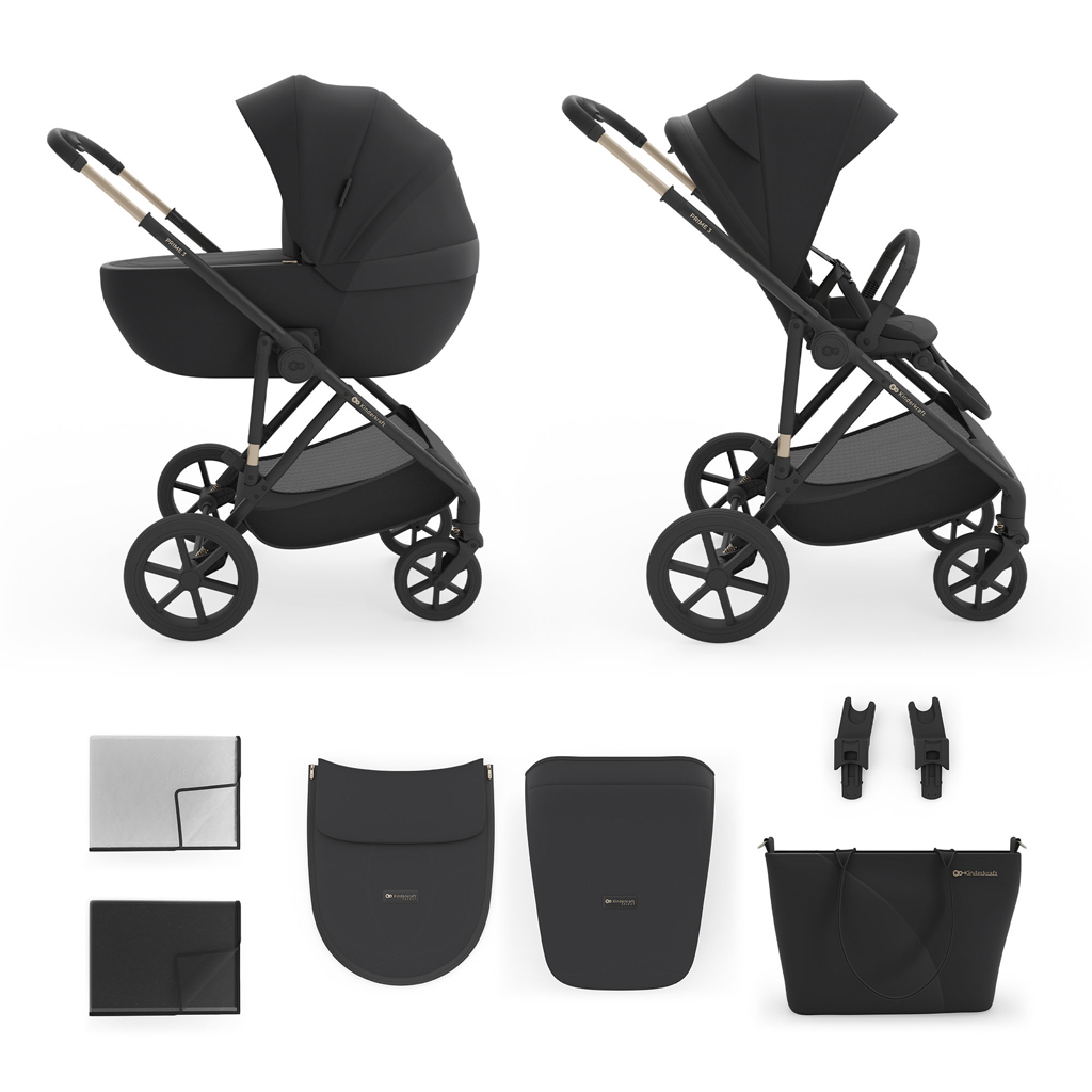 KINDERKRAFT Kočík kombinovaný 2v1 Prime 3 Venezian Black