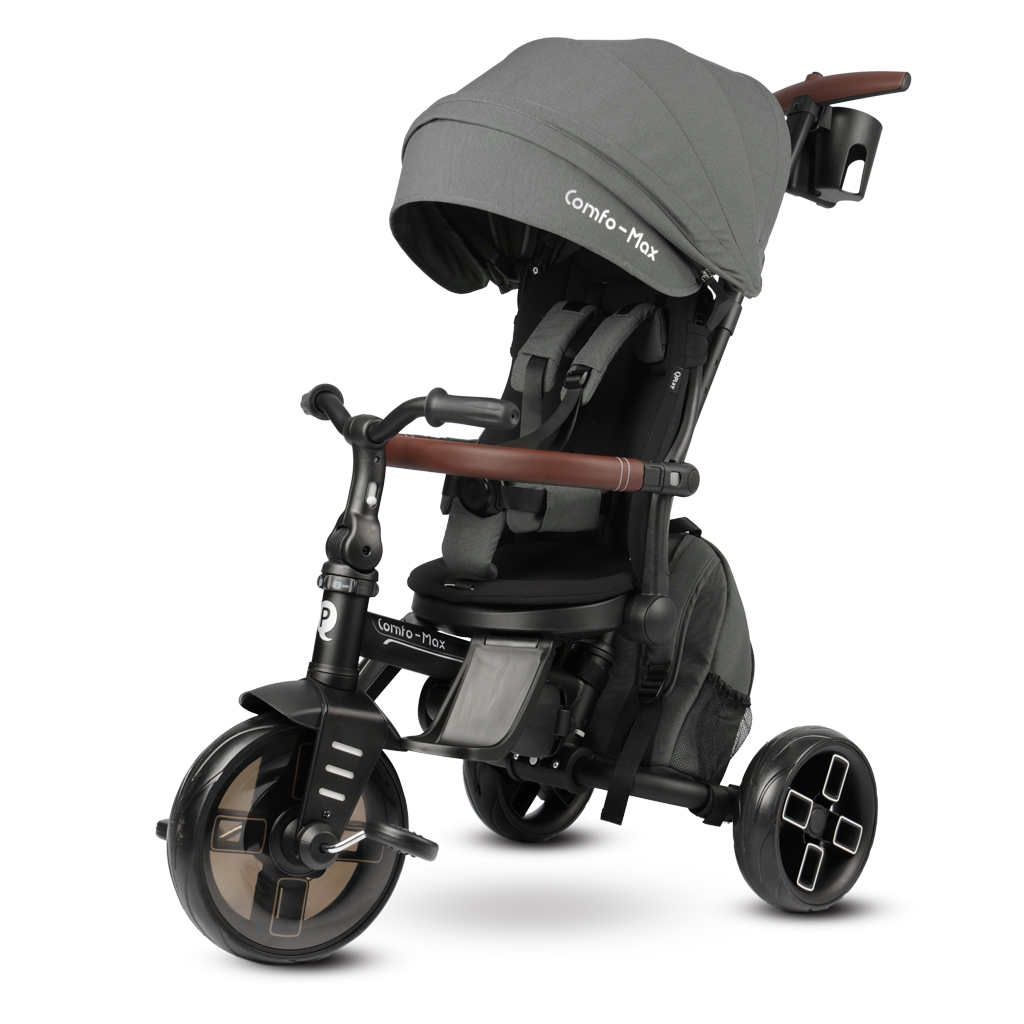 QPLAY Trojkolka Comfo Max Grey, 7v1, vek 10-72 mesiacov