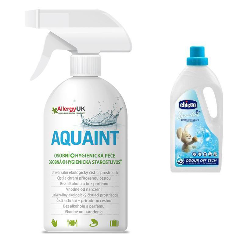 CHICCO Prostriedok prací detský Sensitive, 1,5 l + AQUAINT 500 ml
