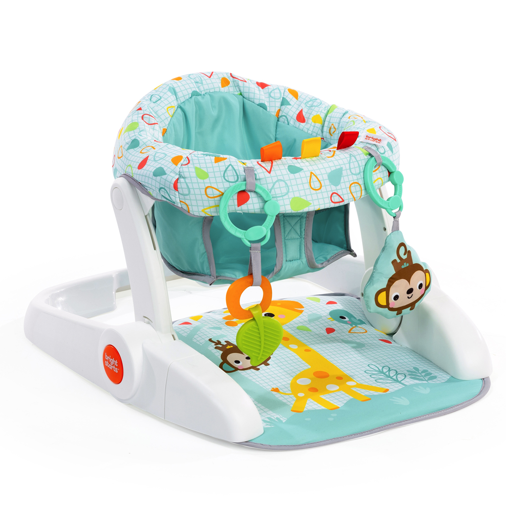 BRIGHT STARTS Kresielko učiace s hračkami pripravené na cestovanie Learn-to-Sit™, 4m+