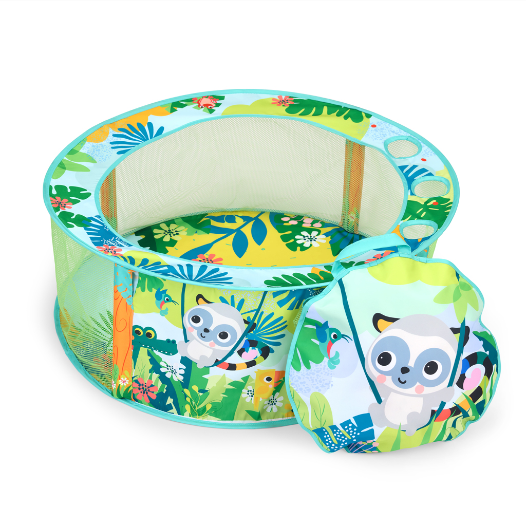 BRIGHT STARTS Hrací bazénik s loptičkami Rowdy Rainforest™ Stow & Go, 6m+