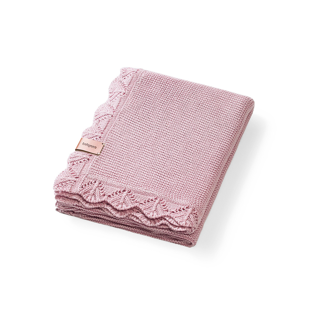 BABYONO Deka pletená bambusová Pink 75x100cm