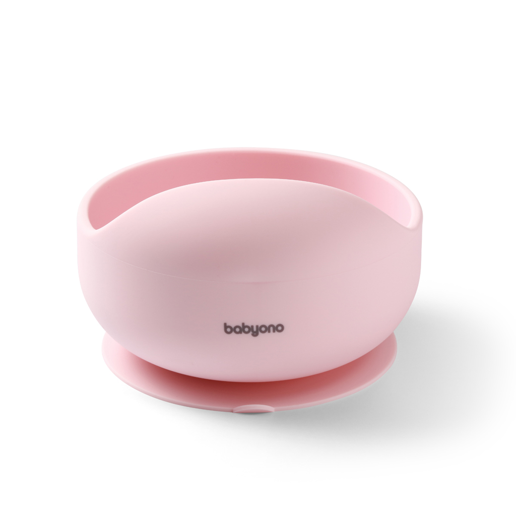 BABYONO Miska silikónová s prísavkou Pink 6m+