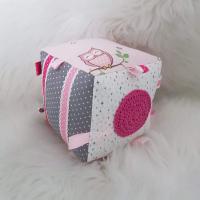 Handmade textilná kocka ružová