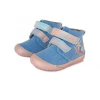 D. D. step dievčenská detská plátená obuv BAREFOOT blue C070-186 veľkosť 20-25