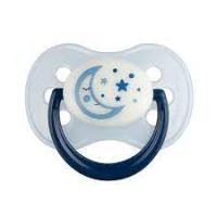 Canpol babies Silikónový cumlík s okrúhlou špičkou 6-18m NIGHT DREAMS blue