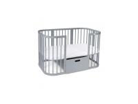 Detská rastúca postieľka 7v1 oval Grey s matracom