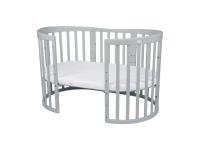 Detská rastúca postieľka 7v1 oval Grey s matracom