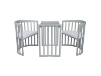Detská rastúca postieľka 7v1 oval Grey s matracom