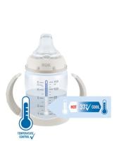 NUK Fľaštička na učenie DISNEY-Medvedík Pú s kontrolou teploty 150 ml ružová