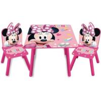 Disney Detský stôl so stoličkami Minnie Mouse Ružový