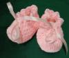 Háčkované papučky pre bábätko ružové