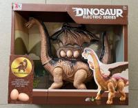Dinosaurus na batérie kladúce vajcia
