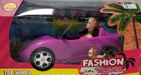 Ružové autíčko s bábikou
