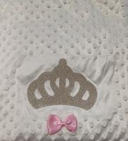 Deka detská 75x90 cm Crown White+pink