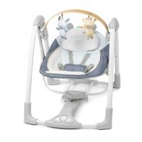 INGENUITY Hojdačka konvertibilná s melódiou Swing n Go Chambray 0m+ do 9kg