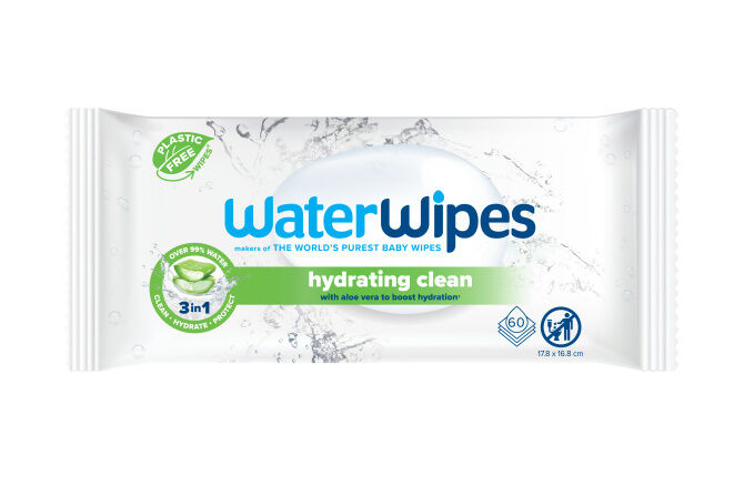 12x WATERWIPES Obrúsky vlhčené Hydrating clean bez obsahu plastov 60 ks ( 720 ks )