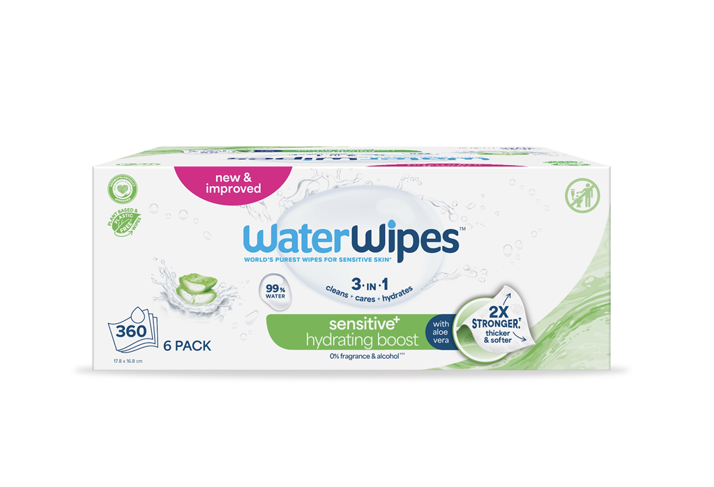 6x WATERWIPES Obrúsky vlhčené Hydrating clean bez obsahu plastov 60 ks ( 360 ks )
