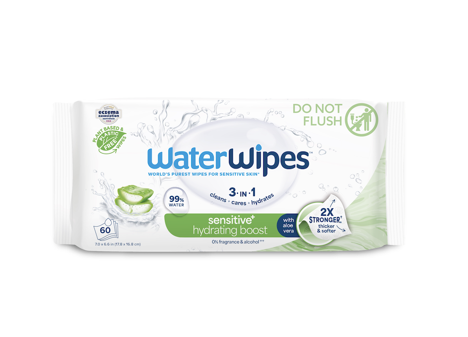 6x WATERWIPES Obrúsky vlhčené Hydrating clean bez obsahu plastov 60 ks ( 360 ks )