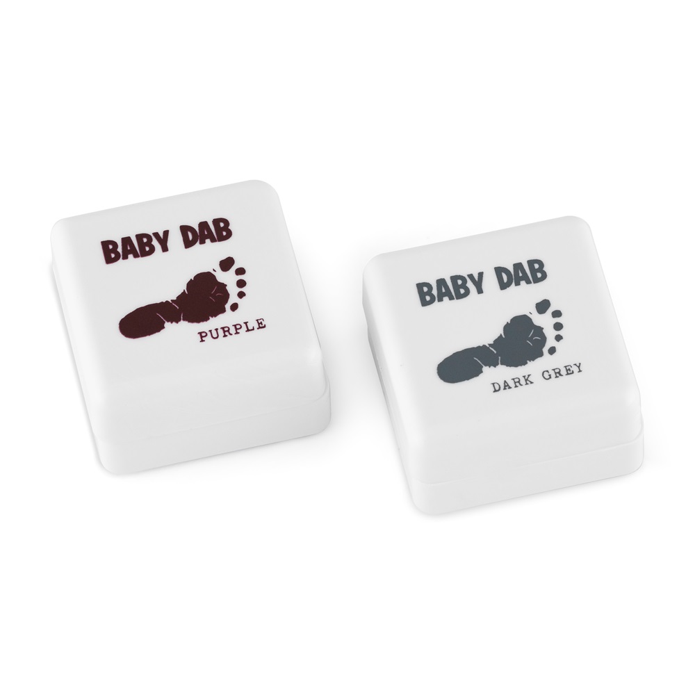 BABY DAB Farba na detské odtlačky 2 ks fialová, šedá