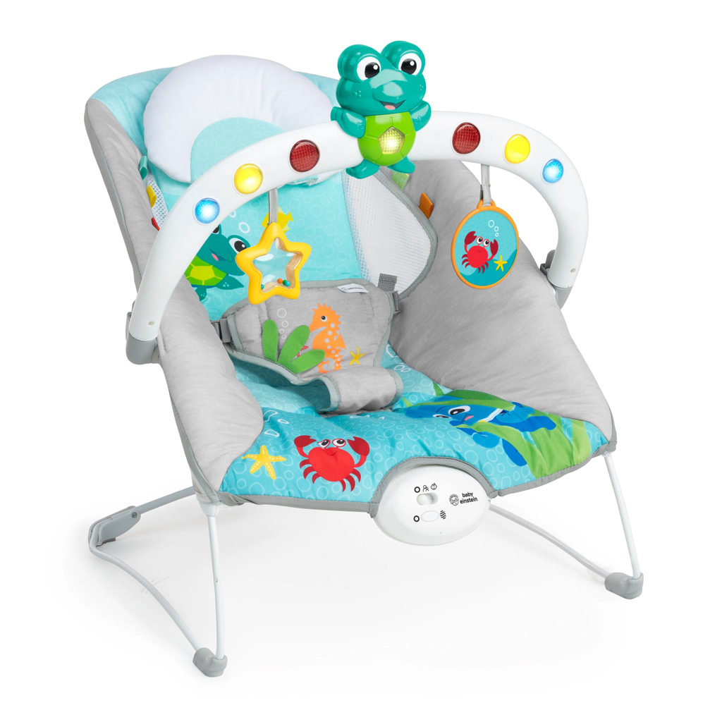 BABY EINSTEIN Lehátko hudobné vibračné so svetielkami Kick to It Neptune do 9 kg