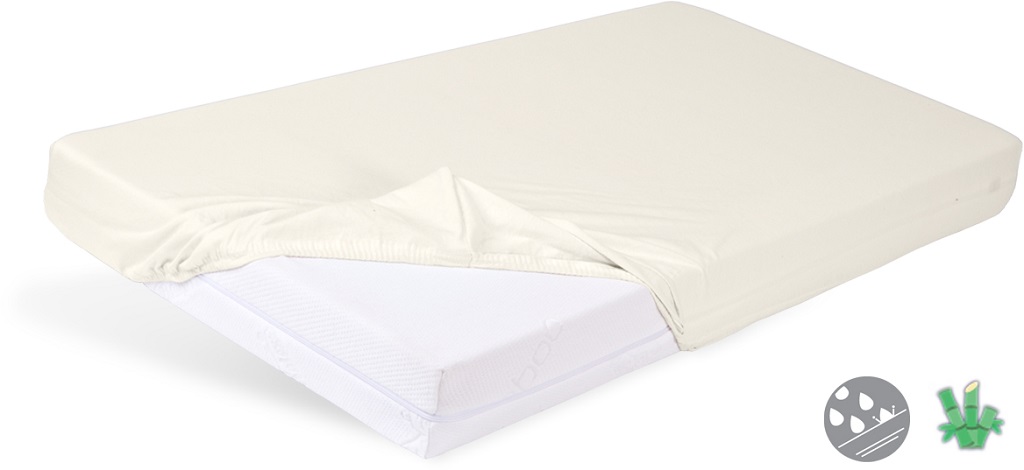 BABYMATEX Plachta ochranná s gumičkou Bamboo svetlá béžová 60x120 cm