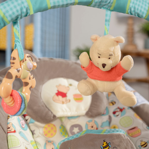 BRIGHT STARTS Lehátko vibrujúce s melódiou Winnie the Pooh Dots &amp; Hunny 0 m+, do 9 kg
