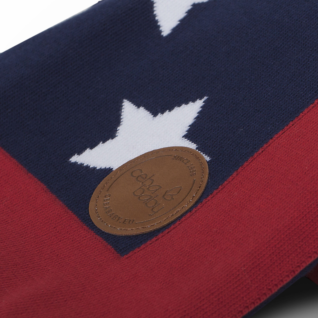 CEBA Deka pletená v darčekovom balení 90x90 modré hviezdy