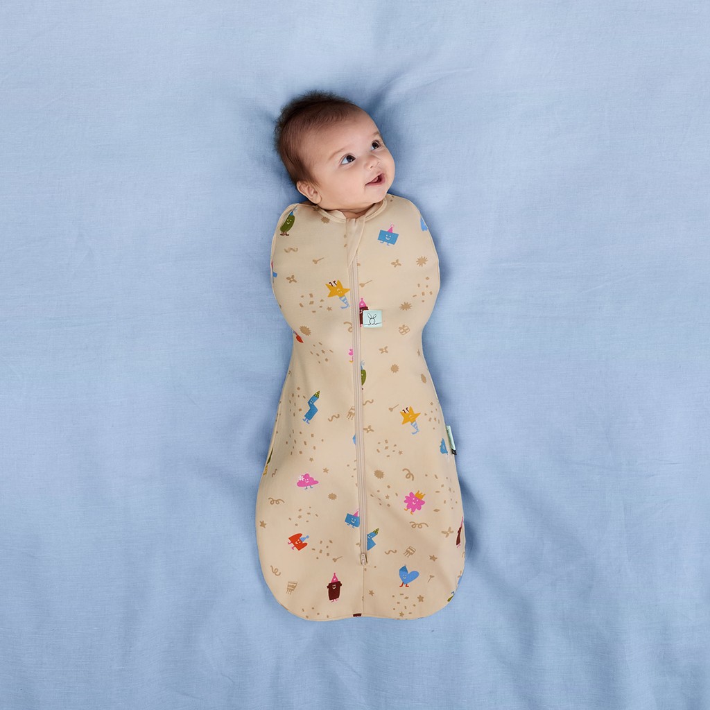 ERGOPOUCH Zavinovačka a vak na spanie 2v1 Cocoon Birthday Blobs 0-3 m, 3-6 kg, 1 tog