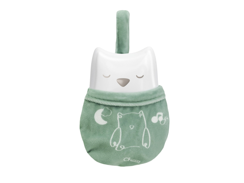 CHICCO Hrkálka a nočné svetielko Sovička 2v1 0m+