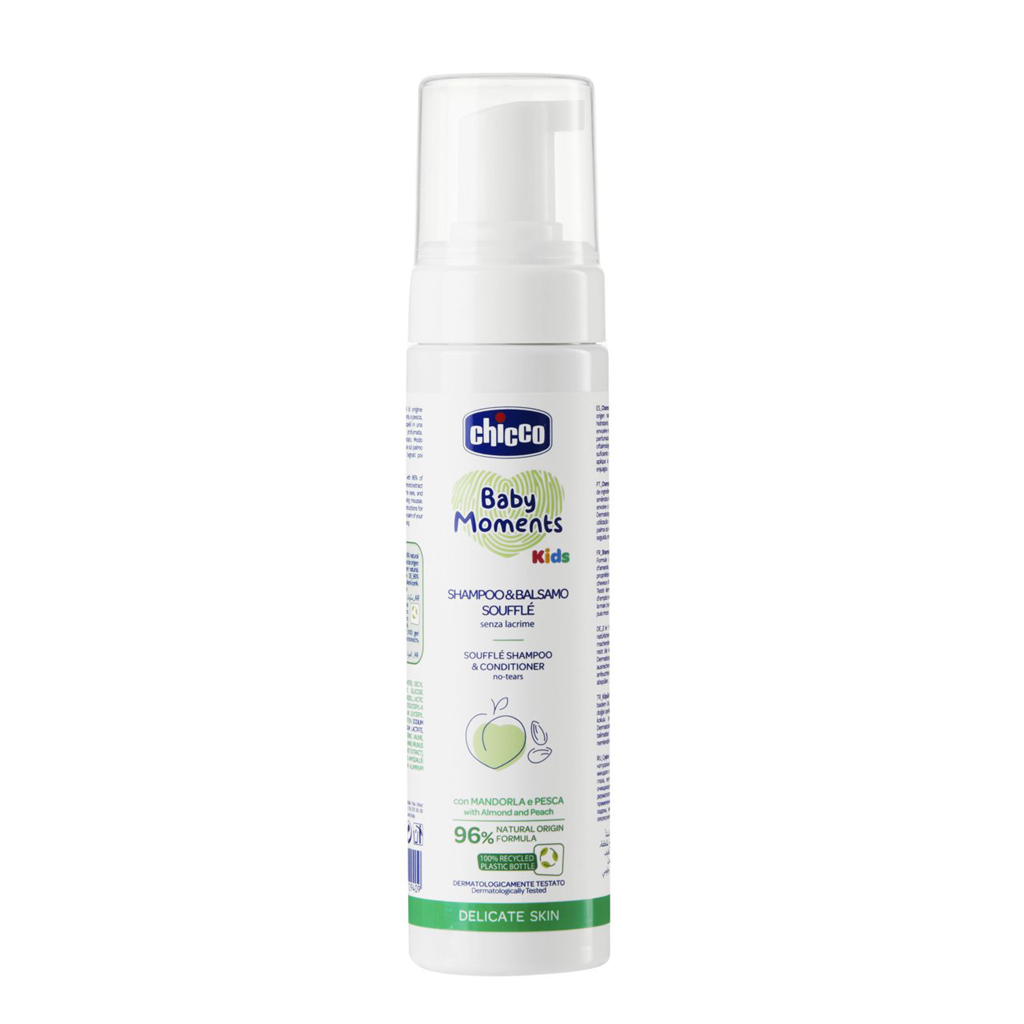 CHICCO Šampón a kondicionér na vlasy soufflé Baby moments Kids 150ml, 0m+
