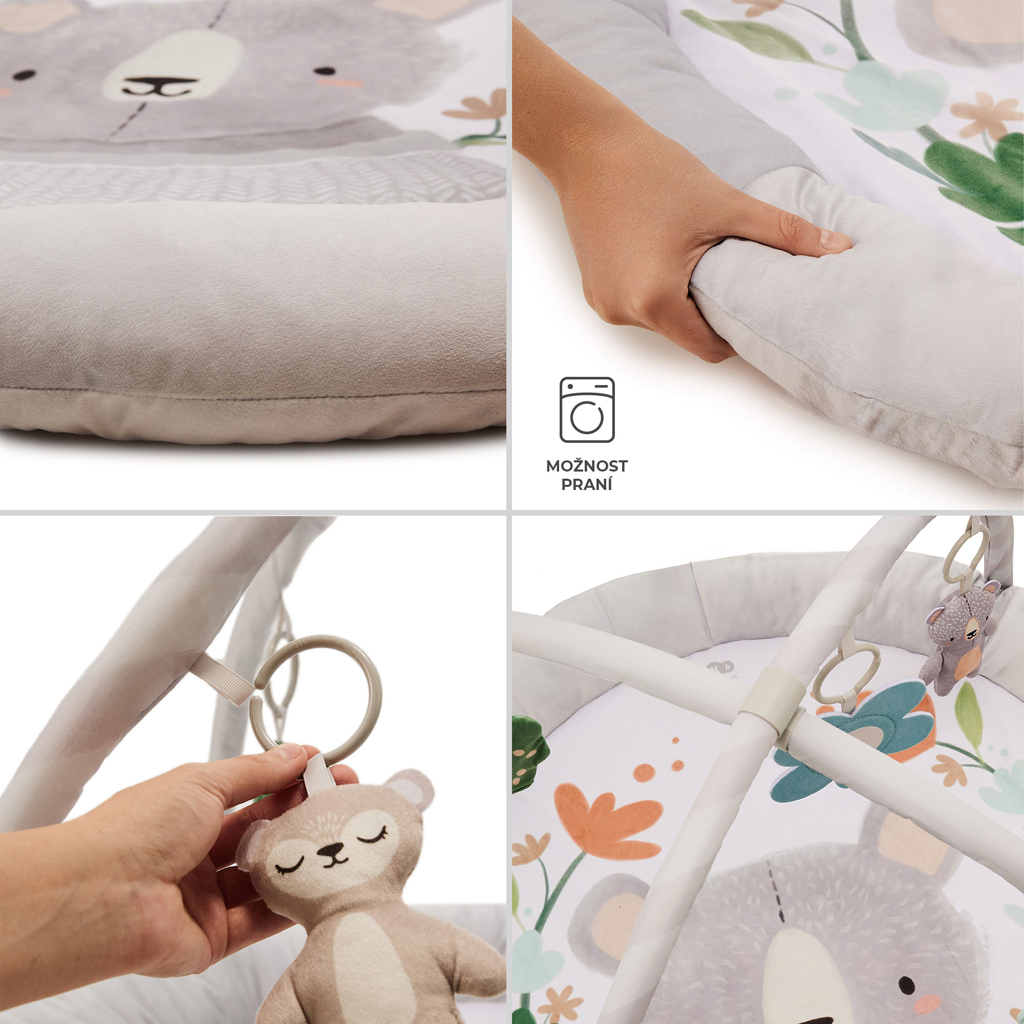 KINDERKRAFT Deka hracia s hrazdičkou Cozyplay Light Grey